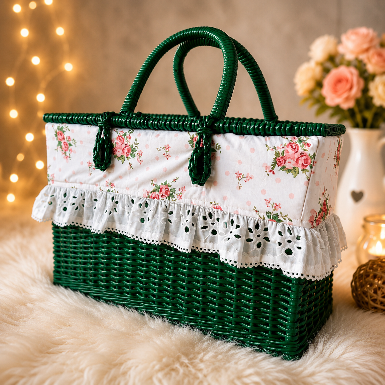 Rose cottage basket